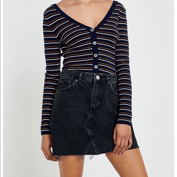 urban outfitters black denim skirt